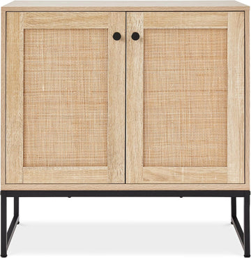 2-Door Rattan Storage Cabinet, Accent Furniture, Multifunctional Cupboard , Sideboard, Buffet Table w/Non-Scratch