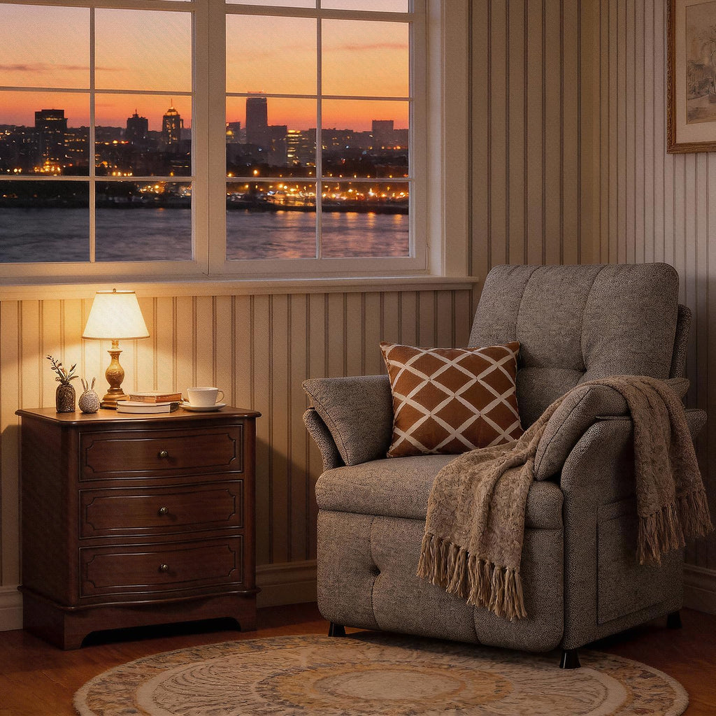 Power Recliner Chair for Adults with Heated & Massage, Adjustable Electric Reclining Chair Sofa
