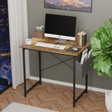 Small Space Writing Desk with Headphone Hooks, Modern Simple Design, Suitable for Study, Home Office and Living Room