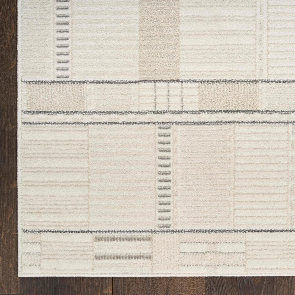 Home Nordic Ivory Grey Area Rug - Easy Clean, Non Shedding, Bed Room, Living Room, Dining Room, Kitchen (5' x