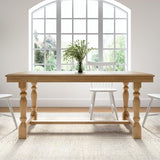 67-Inch Dining Table for 4-6 People, Squire Trestle Farmhouse Rectangular Wood Dining Room Table, Kitchen, Living