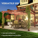 11' x 12.5' Outdoor Pergola, Wood Pergola Gazebo Grape Trellis with Stable Structure for Climbing Plant Support, Patio