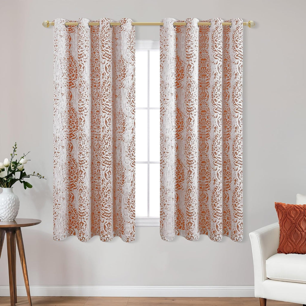 Black Out Curtains 63 Inch Long Windows,Blackout Bohemian Boho Farmhouse Curtains 63 Inch Length 2 Panels Set - Set of 2