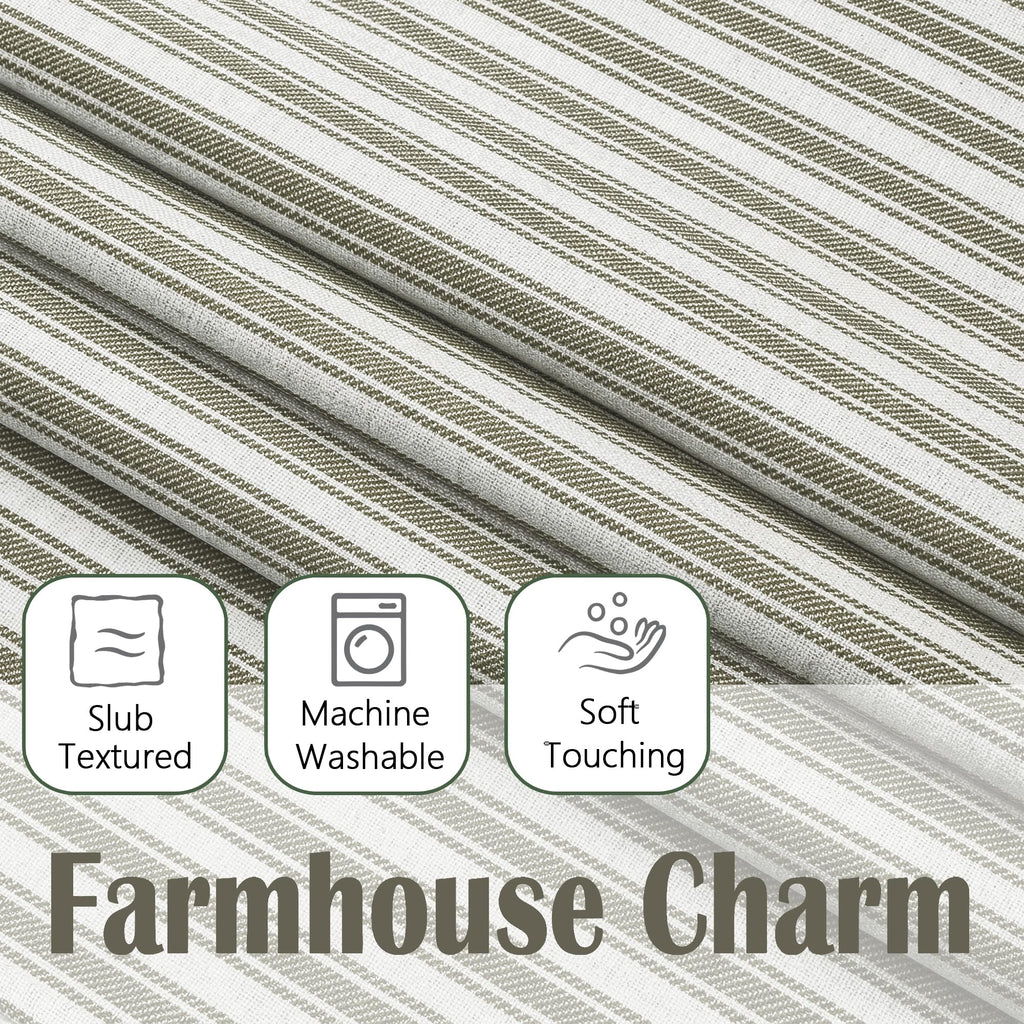 Striped Valances for Windows 14 inch, Chocolate, 2 Pieces