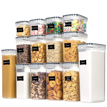 Airtight Food Storage Containers Set, 14 PCS Kitchen Storage Containers with Lids for Flour, Sugar and Cereal
