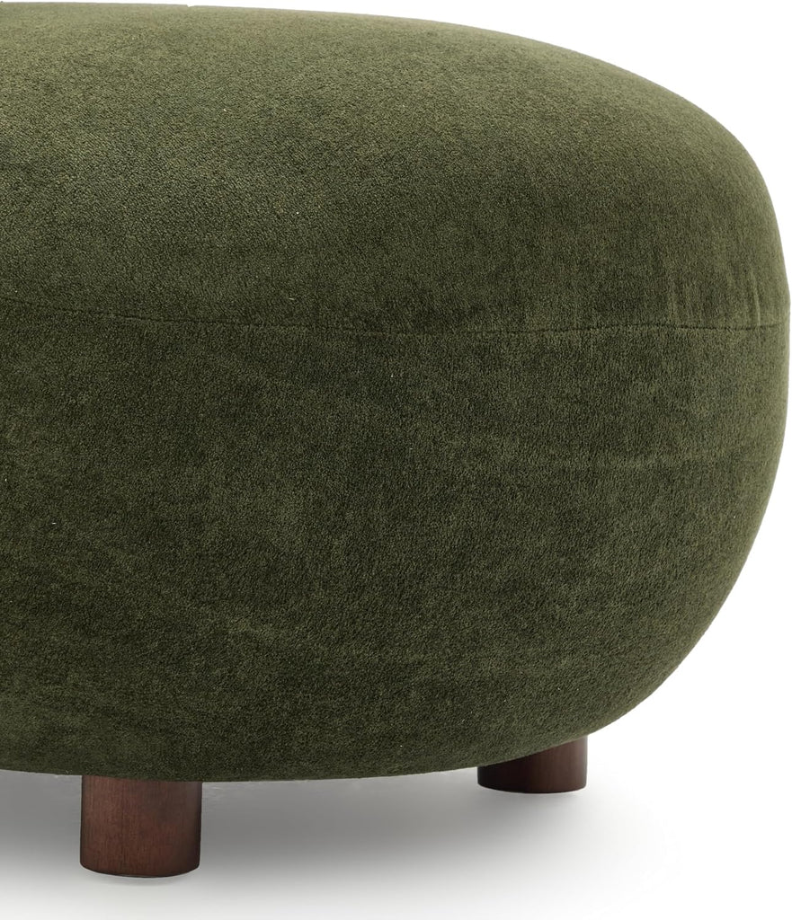 Modern Sculptural Accent Chair, Velvet Upholstered Lounge Chair with Cylindrical Backrest, Solid Wood Frame Club