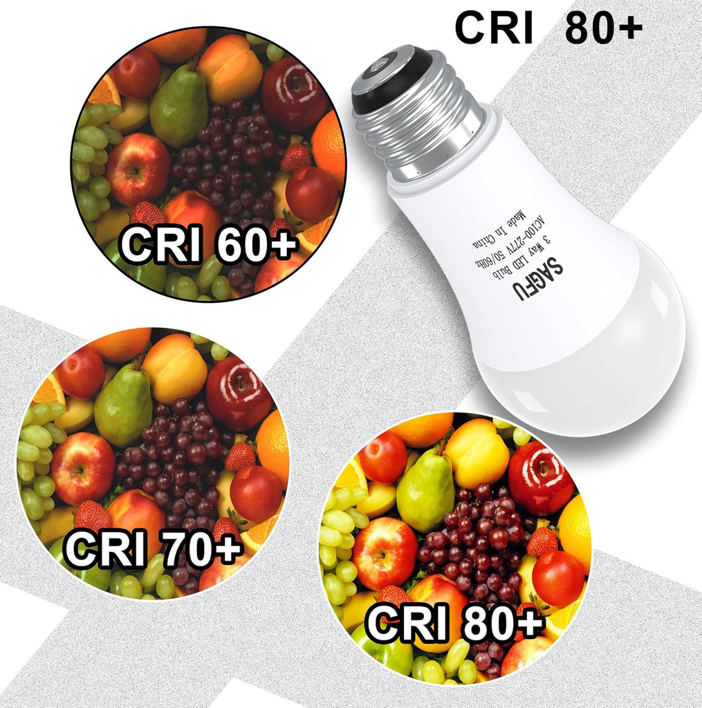 3 Way LED Light Bulbs 30 70 100 W Equivalent Soft White,A19 3000K,Three Way Light Bulbs,3 Way Light Bulbs,E26 Base