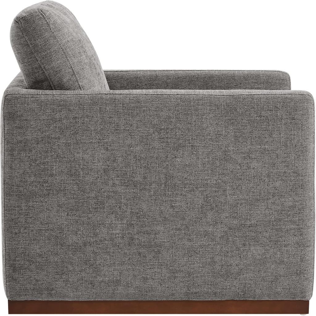 Swivel Accent Chair, FSC Certified Mid Century Modern Arm Chair , Fully Assembled, Grey