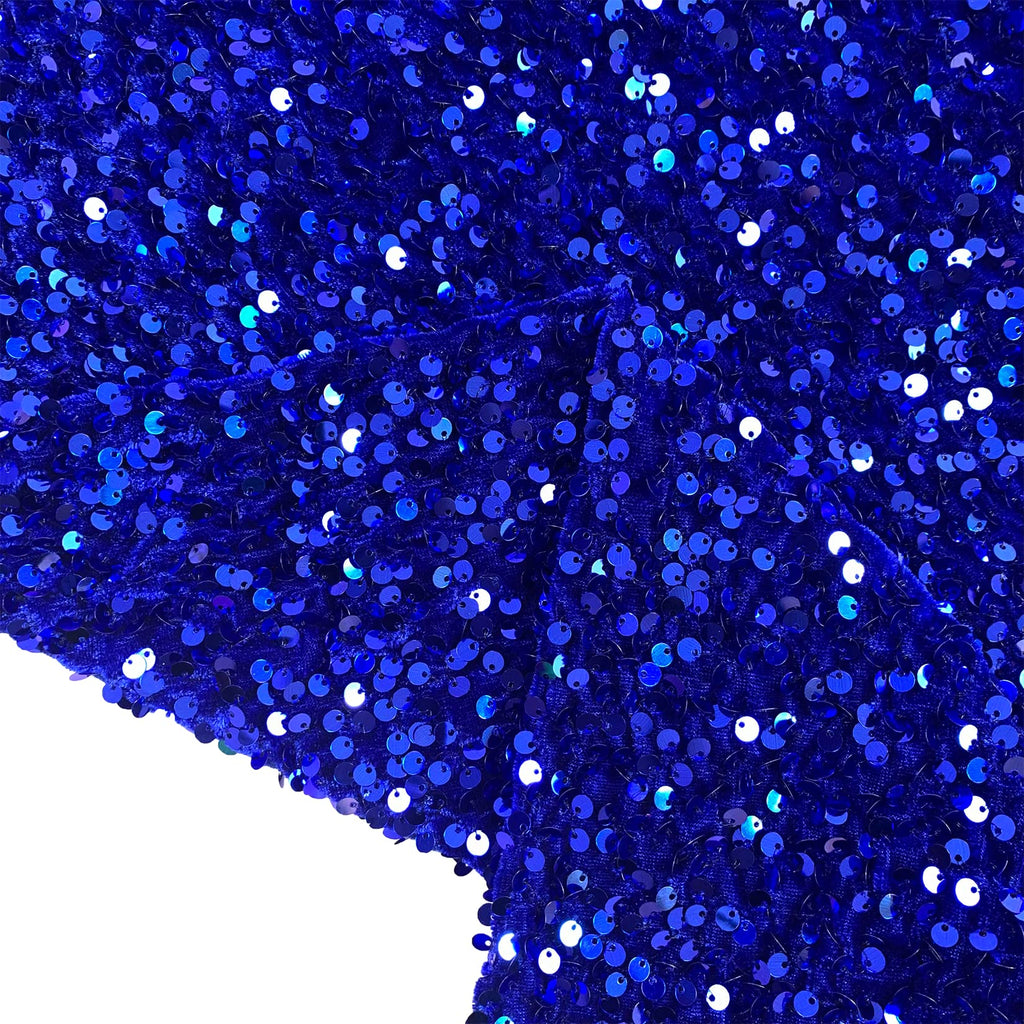 5 Yards Sequin Fabric by The Yard Royal Blue Velvet Fabric for Prom Dress Glitter Linen Fabric for Craft Cloths