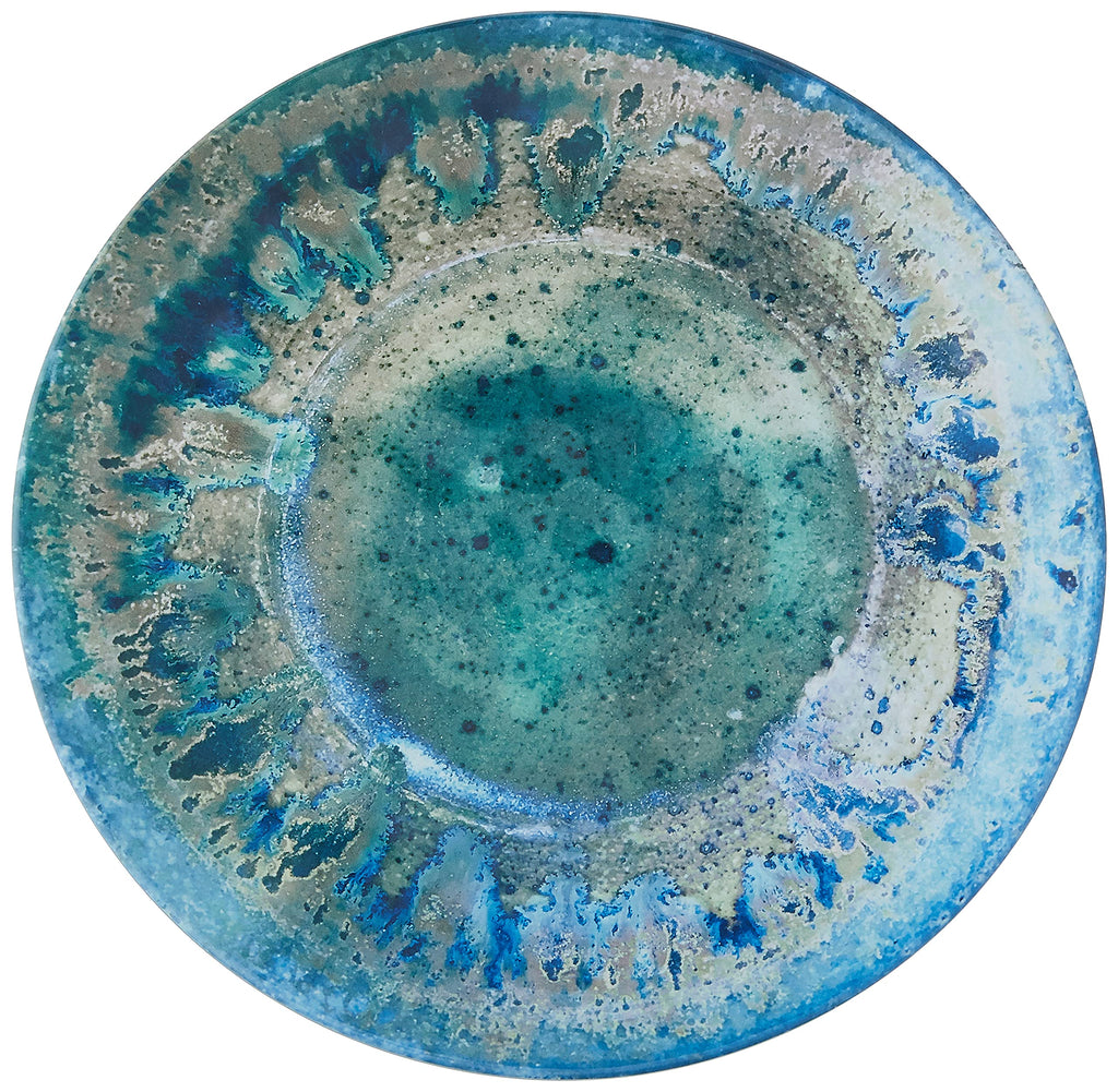 Radiance Teal 12pc Melamine Dinnerware Set - Service for 4 Plates and Bowls Set, Outdoor Dinnerware, Coastal Dishes
