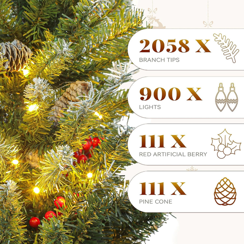 Prelit Pre-Decorated Christmas Tree with Remote