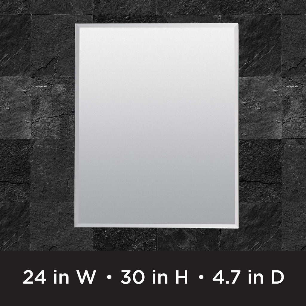 Bathroom Medicine Cabinet with Mirror, Frameless Bathroom Wall Cabinet with Rustproof Aluminum Body, 3 Adjustable
