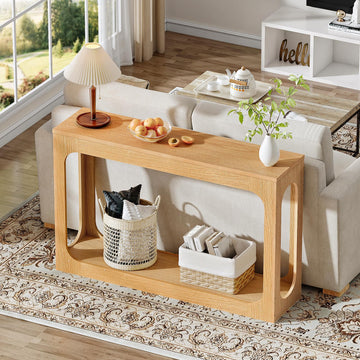 Farmhouse Console Table, 47.2 inches, Light Walnut