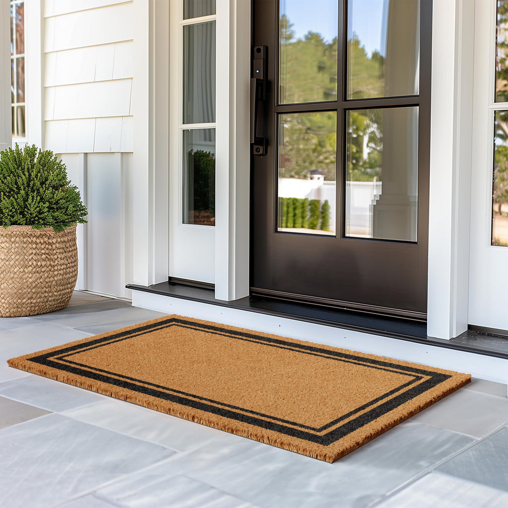 Natural Coco Coir Non-Slip Doormat (30x48, Border)