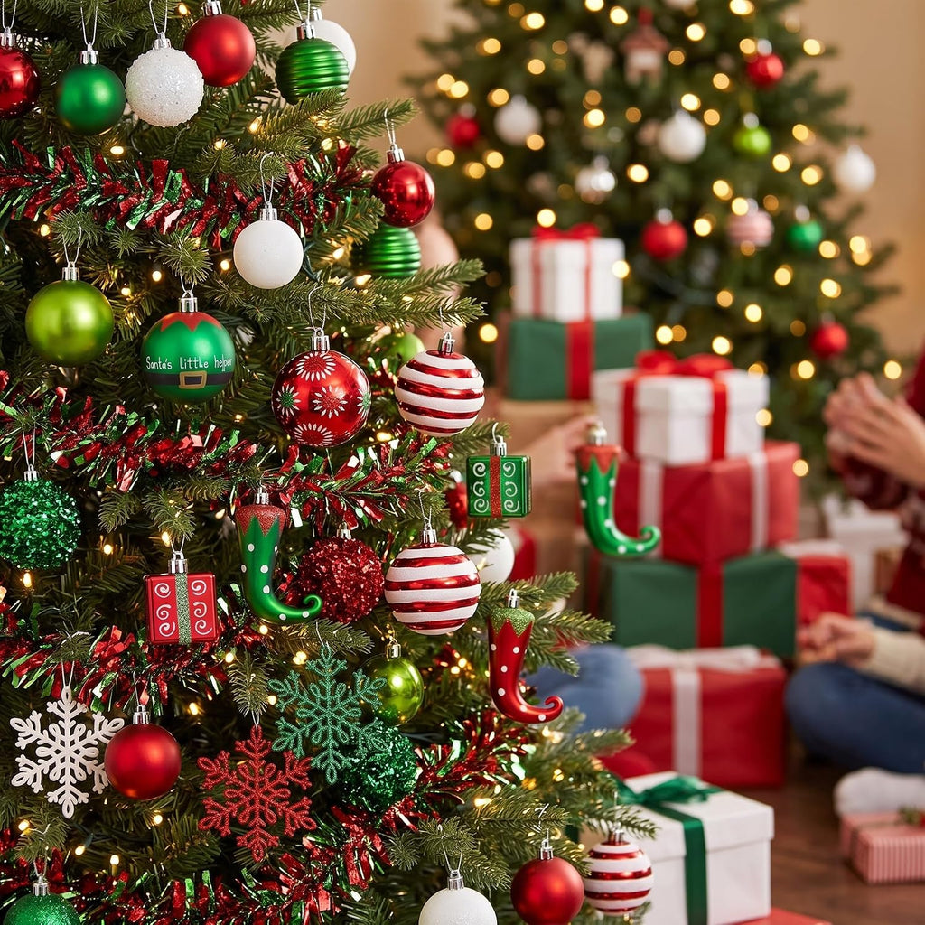 100ct Christmas Ball Ornaments Tree Decorations Set