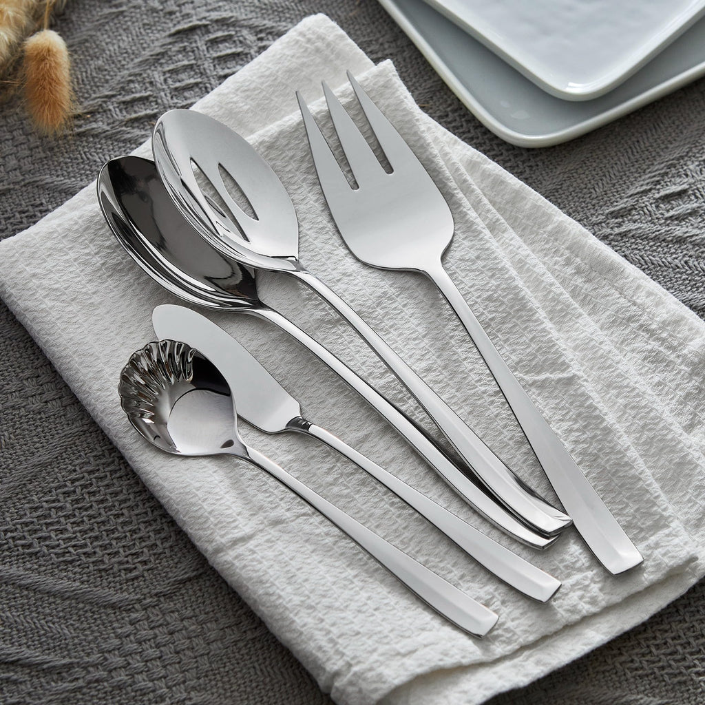 Lani 65-Piece Flatware Set, 18/10 Stainless Steel, Silver