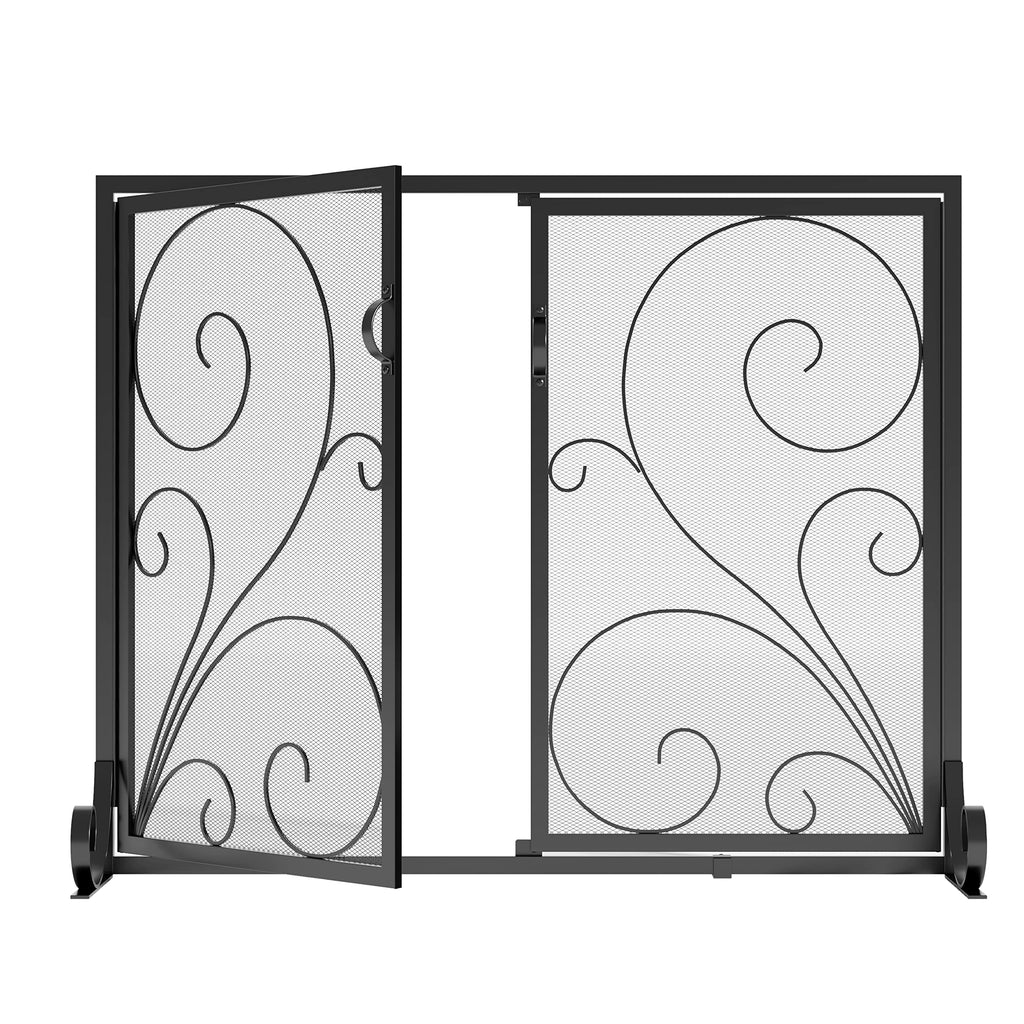 Fireplace Screen Steel Mesh Door Spark Guard(35" L x 28" H)