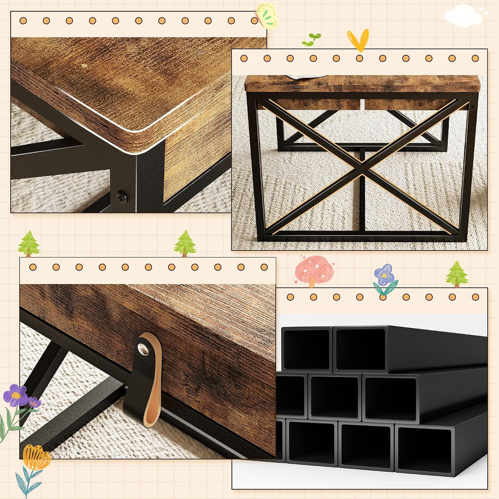 Kids Table and 2 Chairs Set, 4 in 1 Toddler Activity Table and Chairs Set with Storage, Children Desk and Chairs Set