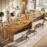 78.7-Inch Solid Wood Dining Table, Farmhouse Kitchen Table for 6-8 People, Wooden Dinner Table for Kitchen, Dining