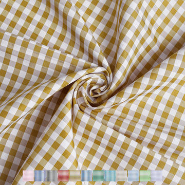 57"W x 72"L Gingham Polyester Fabric Cut By The Yard, Checkered Plaid Vintage Fabric for DIY, Handmade and Sewing