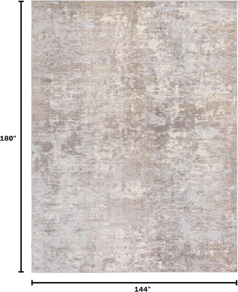 Madison Collection X-Large Area Rug - 12' x 15', Grey & Beige, Modern Abstract Design, Non-Shedding & Easy Care