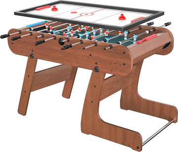 2-in-1 Multi Game Table, 53.5" Foosball Table, Air Hockey Table for Adult and Kids- Indoor Entertainment Center for