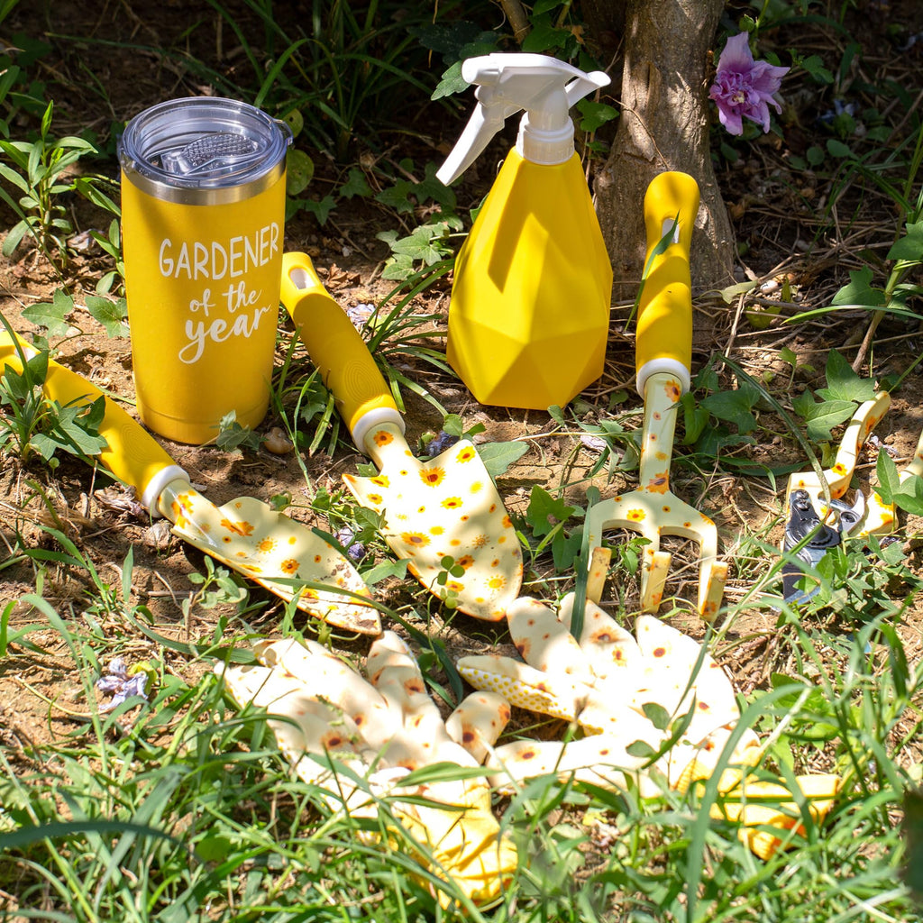 Garden Tool Set with Sunflower Print, Heavy Duty Gardening Hand Tools with Garden Tool Bag, Gardening Gifts for