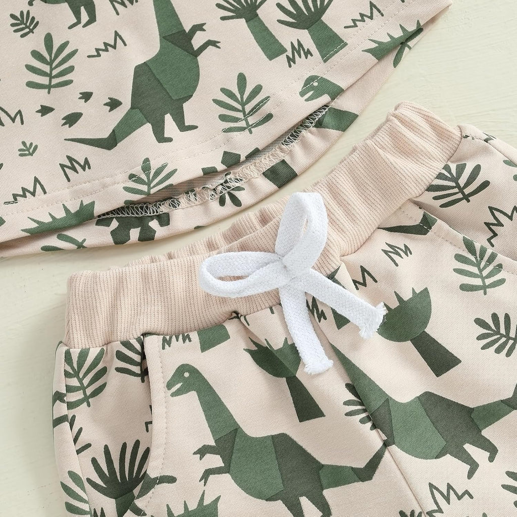 Toddler Infant Baby Boy Summer Dinosaur Outfit Newborn Kids Boys Short Sleeve T-shirt Spring Shorts Set