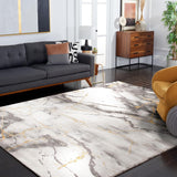 Craft Collection Area Rug - 8' x 10', Grey & Gold, Modern Abstract Design, Non-Shedding & Easy Care