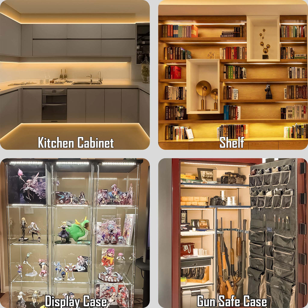 Under Cabinet Lights, Plug in, Seamlessly Linkable 12 Inch, 6 Bars+Switch+Extensions, Under Counter Lighting