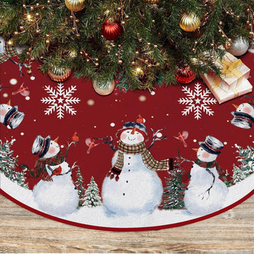 Snowman Christmas Tree Skirt 48 Inches
