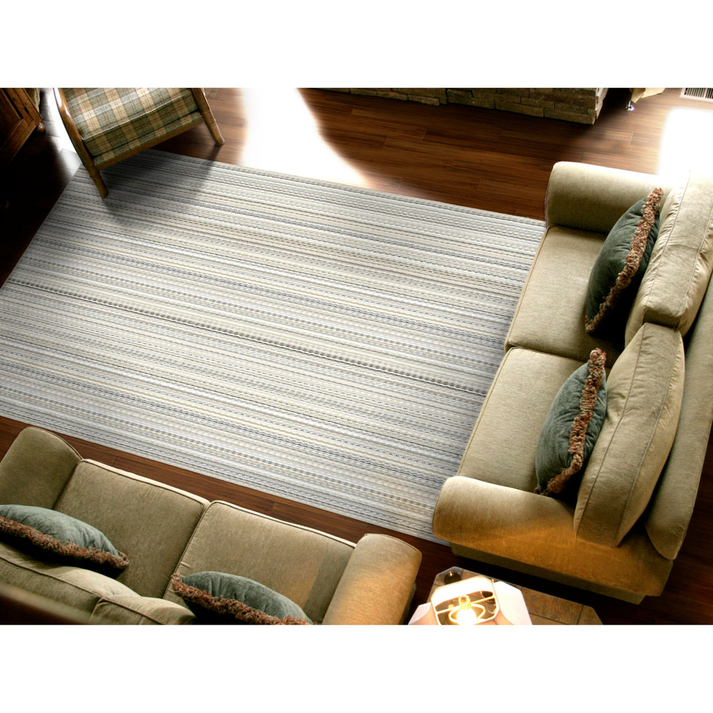 Carnival Stripe Non-Slip Recycled Random Earthtone Stripes Area Rug - Modern, Stain-Resistant, Ideal s &