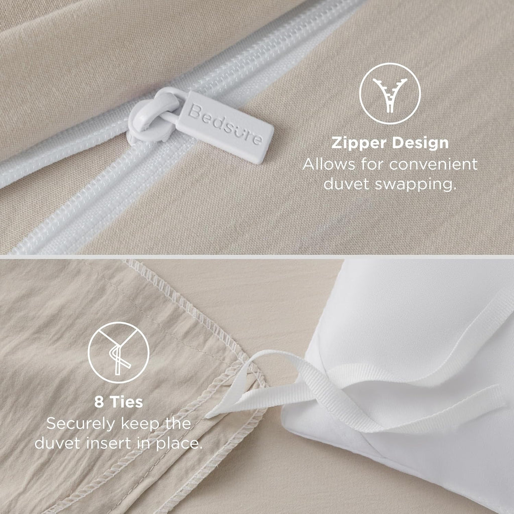 Duvet Cover King-3 Pieces Prewashed 100% Polyester -Like Extra Soft Bedding Set, Includes 1 Duvet Cover 104x90 Inches