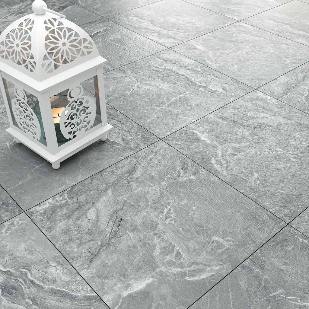 36 PCS Grey Marble Vinyl Flooring Peel and Stick Marble Floor Tile Waterproof 12"x12" Self Adhesive Grey Vinyl Tile