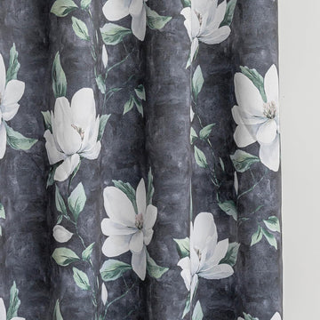 Floral 95% Blackout Curtains 2 Panels Light Grey