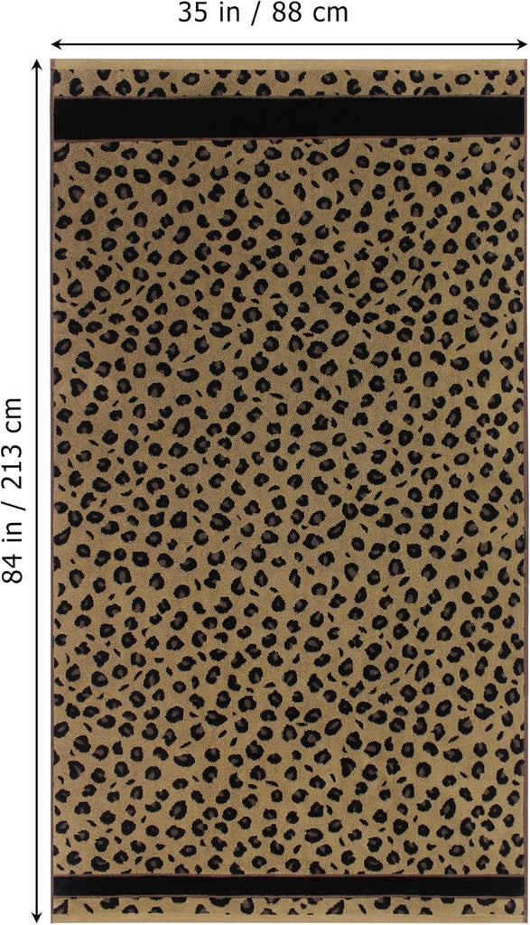 Oversized Bath Sheet - 2 Pack 100% Cotton Animal Print Towels | Extra Large 35 x 84 Leopard Cheetah Africa Safari 500