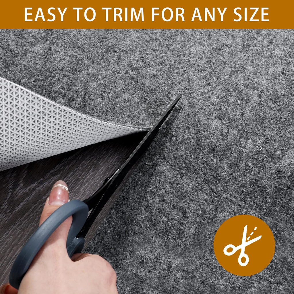 5x7 FT Non Slip Rug Pad Waterproof Cushioned Felt Rug Pad for Hardwood Floors 1/8" Thick Soft Carpet Pad with Natural