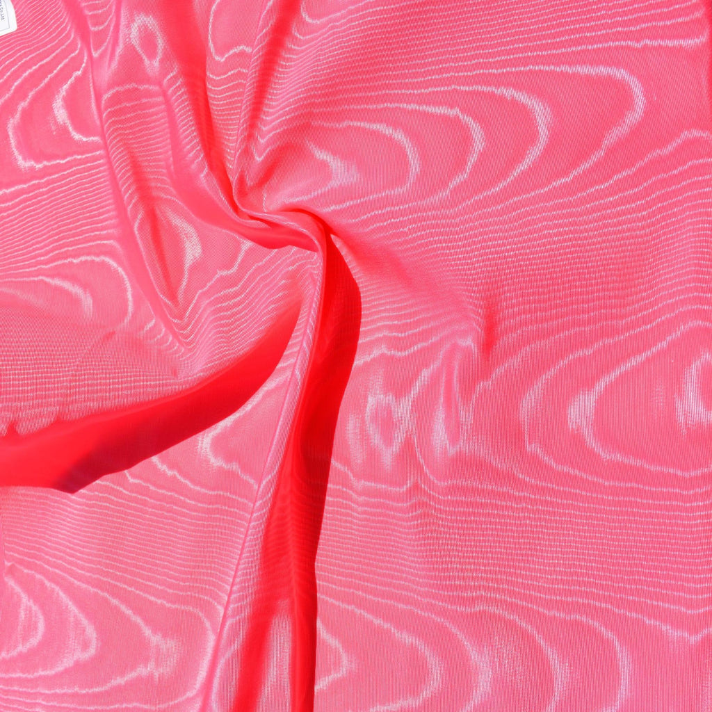 Moiré Fabric by the Yard | Dark Pink | 54" Watered Finish Drapery Curtain Upholstery Dress Fabric | Oeko-TEX Recycled