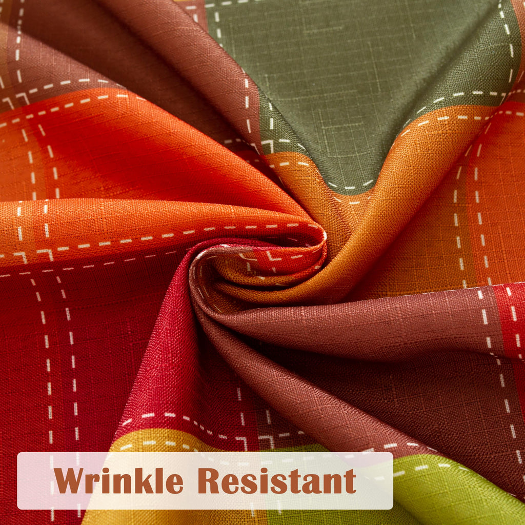 Warm Multicolor Fall Plaid Thanksgiving Tablecloth, 60 x 84 Inch