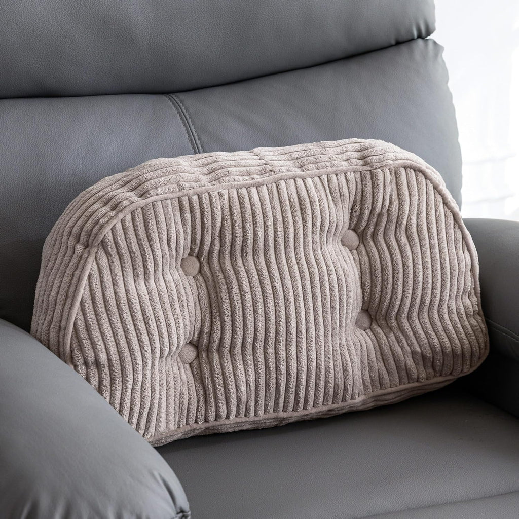 Lumbar Support Pillow for Recliner Chair/Accent Chair/Couch/Office Chair, Tufted Corduroy Back Support Cushion for