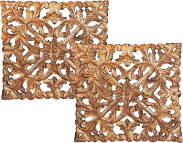 Wooden Mandala Design Trivet for Hot Dishes Plates & Pots Holder Hot Pad & Dining Table Décor Cookware Heat - Set of 2