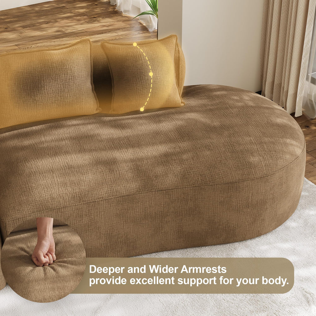 154" Oversized Sectional Sofa, Modern Luxury Plush Chenille 4-Seater Extra Deep & Wide Seat Curved Cloud Couch with