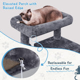 Cat Tree Tower, 40-Inch Condo with Hammock, Oversized Soft Platform, Scratching Board, Basket