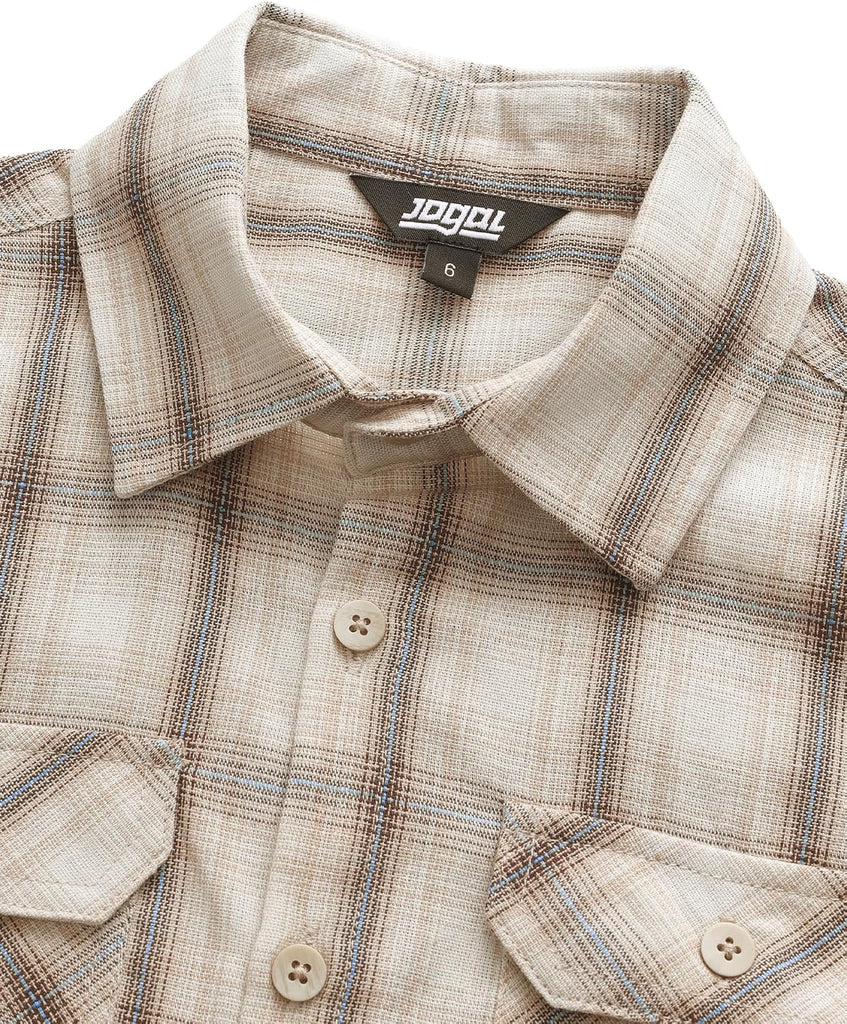 Boys Plaid Short Sleeve Button Down Shirt Casual Woven Shirts