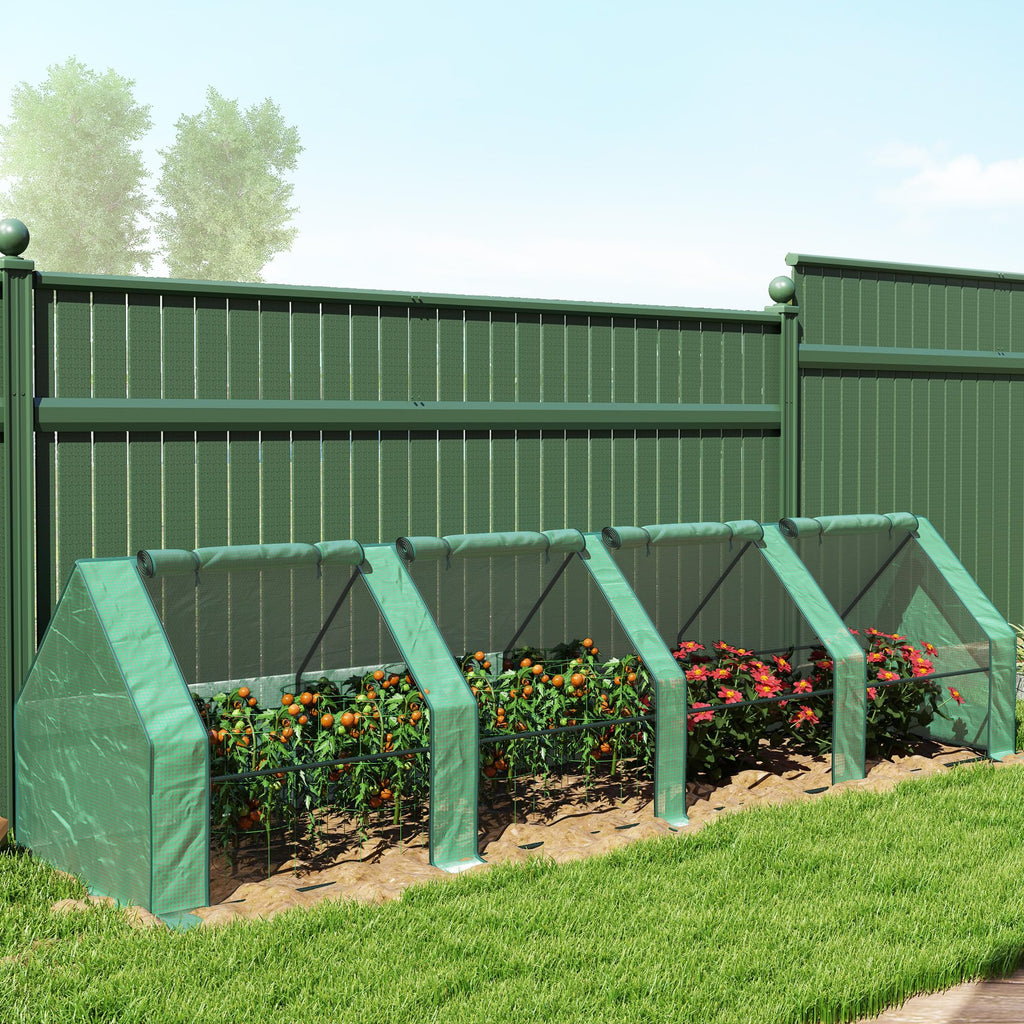 12' x 3' x 3' Mini Greenhouse Portable with Zippered Doors Green