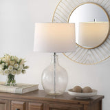 Nadine Clear Glass 26-inch Bedroom Living Room Home Office Desk Nightstand Table Lamp (LED Bulb Included)