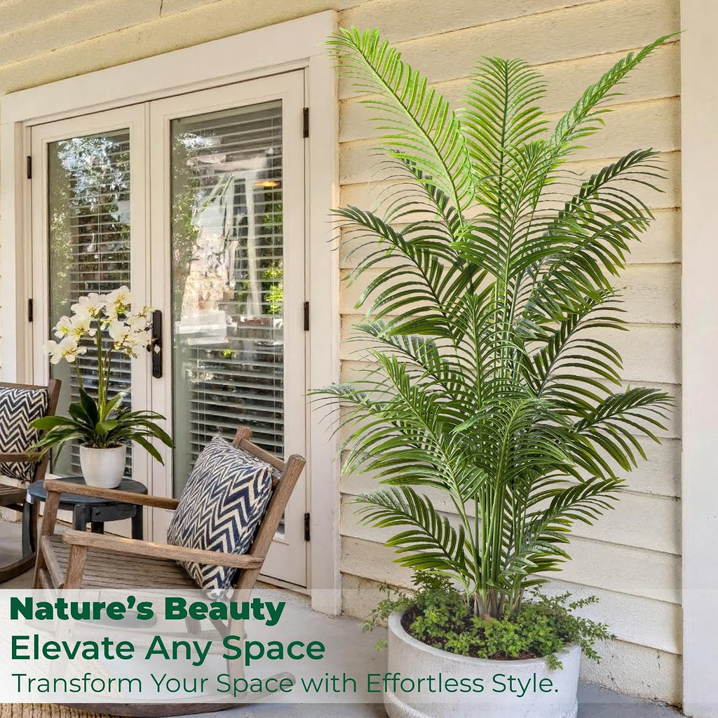 6FT Tall Artificial Palm Trees, Tropical Areca Palm (2 Pack) - Set of 2