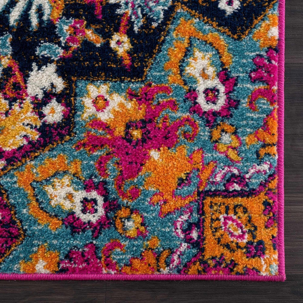 Gray Medallion Traditional Area Rug Burgundy Burnt Orange Charcoal Mustard Navy Teal Beige Floral Living Room