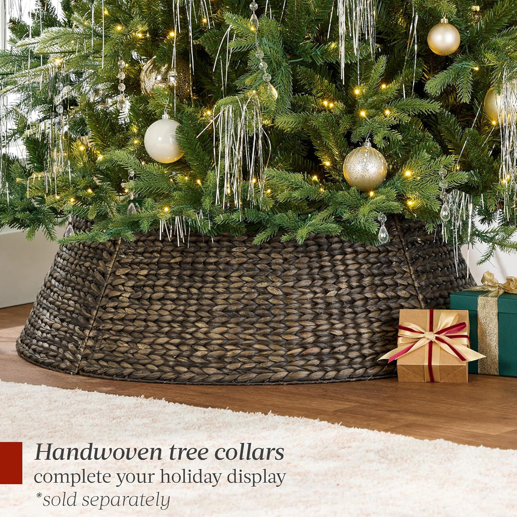 Full Aspen Christmas Tree, Pre-lit Realistic Noble Fir w/ 1,200 Glowing Micro LED Lights, 2-in-1 White &