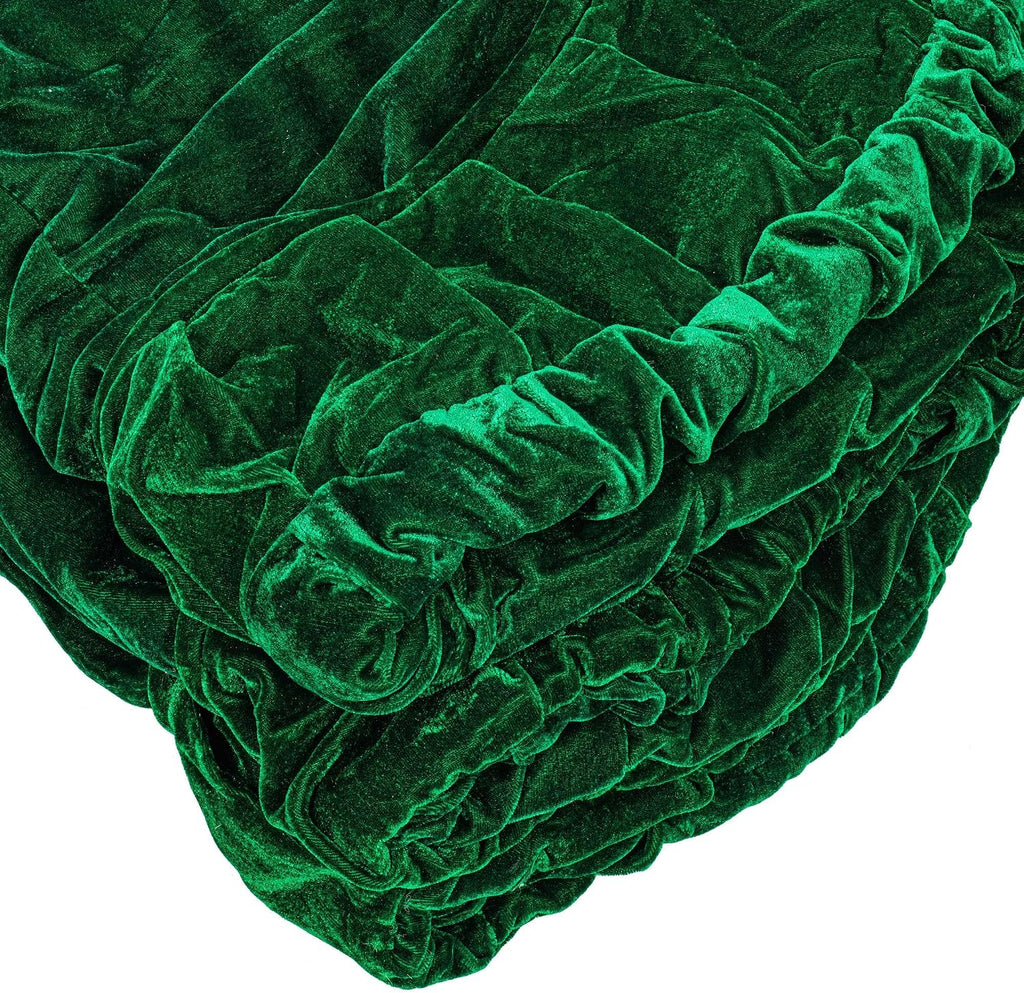 60" Plush Emerald Green Velvet Christmas Tree Skirt